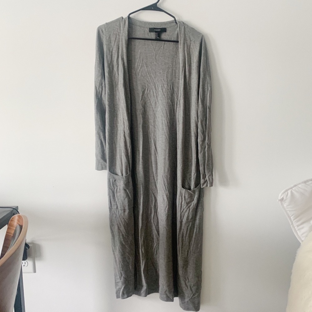 Forever 21 M long cardigan Grey